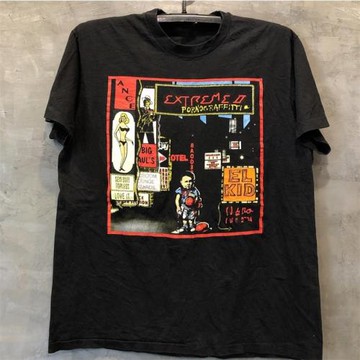 Extreme極端樂隊重金屬搖滾潮流hiphop炸街短袖男女重磅棉復古T恤