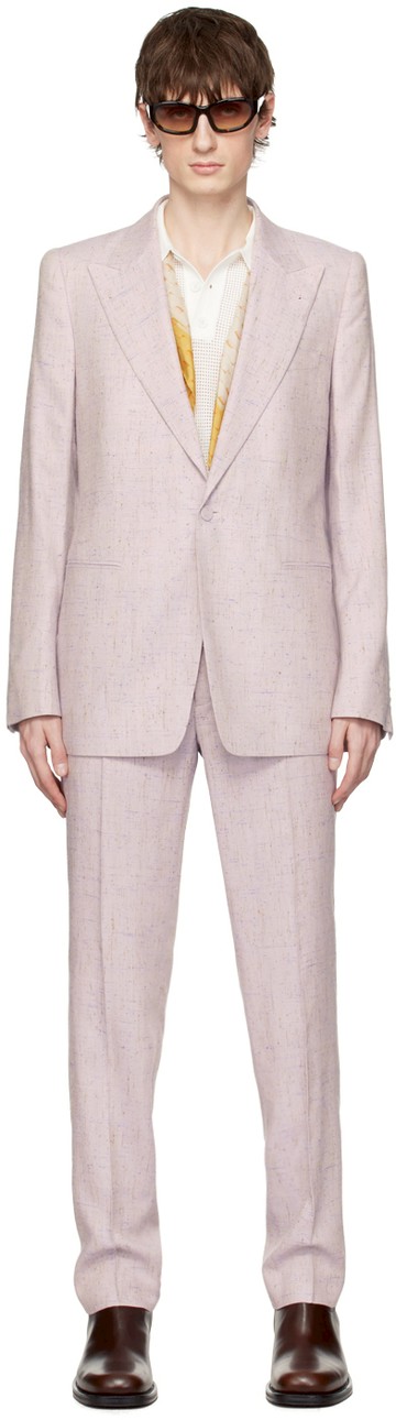 Dries Van Noten 紫色戗驳领西服套装