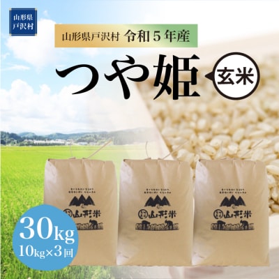 特別栽培米 つや姫 定期便 30kg(10kg×3回お届け)山形県 戸沢村