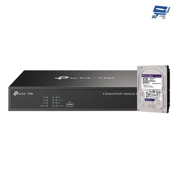 tp-link 昌運監視器 vigi nvr1004h-4p 網路監控主機+wd 8tb 監控硬碟