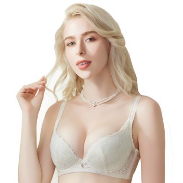 思薇爾 撩波新花漾系列A-C罩蕾絲包覆女內衣(奶霜杏)