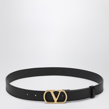 Black 3 cm Vlogo Signature leather belt
