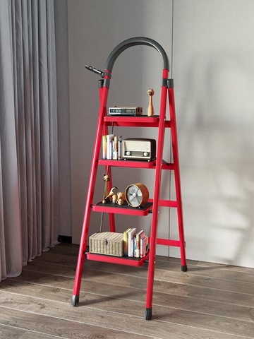 室內人字家用摺疊四步梯宿舍樓梯合梯子加厚鋁合金便攜伸縮多功能