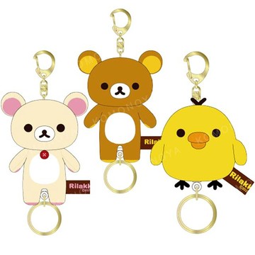 小禮堂 San-X 拉拉熊 絨毛玩偶伸縮鑰匙圈吊飾 (站姿款) 拉拉熊 牛奶熊 小黃雞