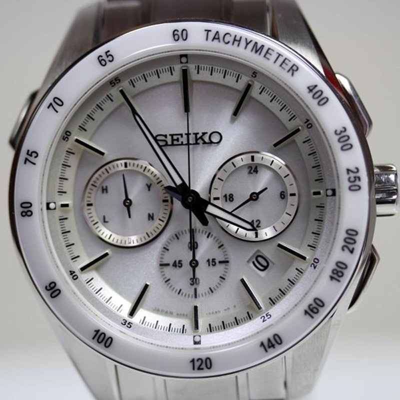 セイコー SEIKO ブライツ 電波ソーラー メンズ 腕時計 ホワイトベゼル