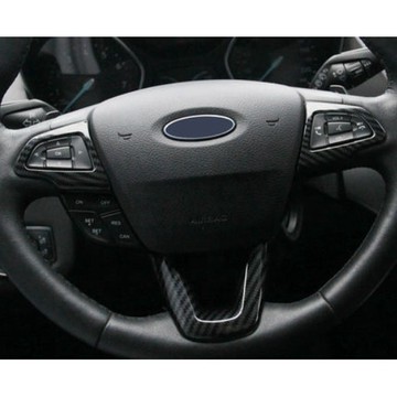 ~歐力斯~福特 FORD 15-18年 MK3.5 FOCUS 方向盤裝飾片 方向盤飾框 方向盤裝飾框 碳纖維紋 3片裝