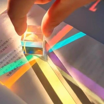 🔥臺灣出貨🔥太陽捕手閤色稜鏡 光之立方體七彩折射 電鍍桌麵擺件 陽光女生日禮物