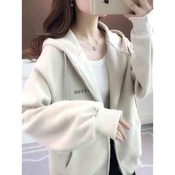 秋裝女士加厚加絨開衫衛衣女外套2025新款爆款春秋時尚洋氣秋冬季