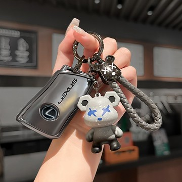 【熱賣】Lexus凌志 金属灰鑰匙圈 NX RX UX EX IS LC LM LS RC 200 300 專用套殼包扣