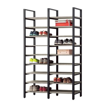 IHouse-莫克 灰橡工業風4尺高鞋架