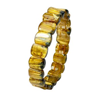 【喨喨飾品】水晶之王~天然黑母礦金鈦晶手排A895