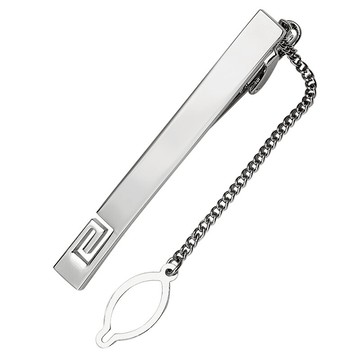 男士正裝 商務結婚 領帶夾男 黑色銀色夾子禮盒裝