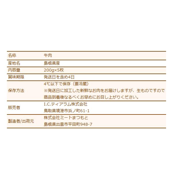 しまね和牛（島根和牛）ロースステーキ200g×5枚 送料無料（北海道・沖縄を除く）