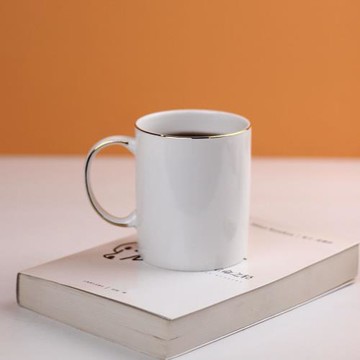 純白馬克杯骨瓷創意水杯簡約辦公室陶瓷茶杯奶杯禮品隨手杯定logo