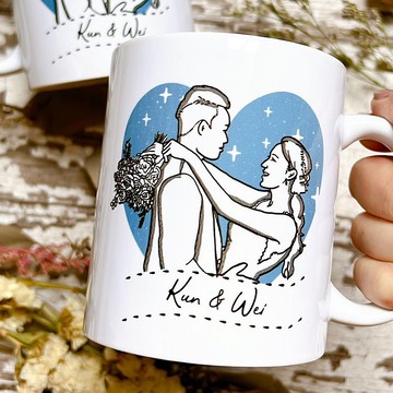 美式風格馬克杯客製化人像_對杯(一組2入)
