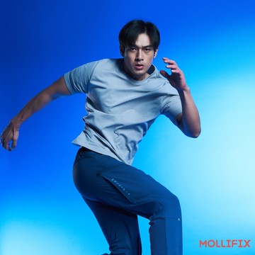 Mollifix 瑪莉菲絲 MEN_A++涼感輕量短袖訓練上衣 (暖灰)