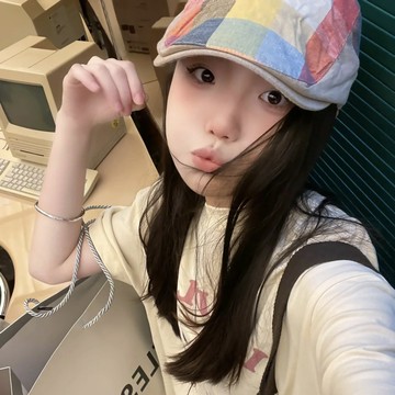 夏天薄款透氣前進帽子女彩色格子可愛復古報童帽春秋顯臉小鴨嘴帽