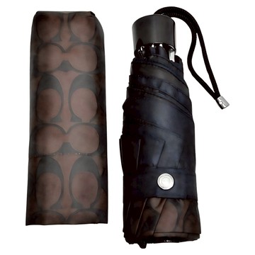 COACH 蔻馳 滿版LOGO抗UV折疊傘 134322  咖啡色