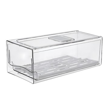 食品級PET冰箱收納盒 瀝水板  小  透明  1個