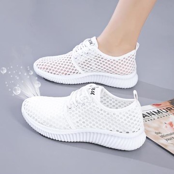 包頭涼鞋女夏季百搭洞洞鞋鏤空小白鞋大網眼休閑鞋網面透氣運動鞋