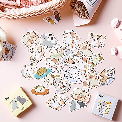 Boxes  90 Pieces Small Size Cat Theme Stickers Decoration Cute 並行輸入品