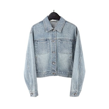 [米蘭精品] 牛仔外套單寧夾克-復古翻領短款經典女外套2色74kr38