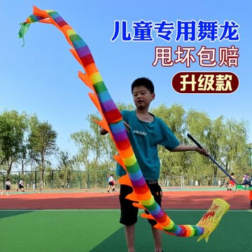 甩龍舞龍彩帶手舞龍甩甩龍廣場舞空竹龍道具兒童耍龍彩條健身龍