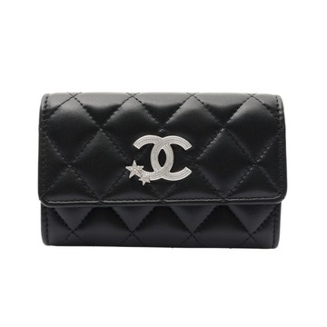 CHANEL 香奈兒 卡包 黑色 菱格紋 羊皮 AP3729 【二手名牌BRAND OFF】