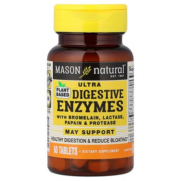 Mason Natural, 植物基超消化酶，60 片