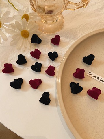 愛心抓夾小號劉海發抓秋冬絨面發飾夾子頭飾發夾側邊迷你發卡女