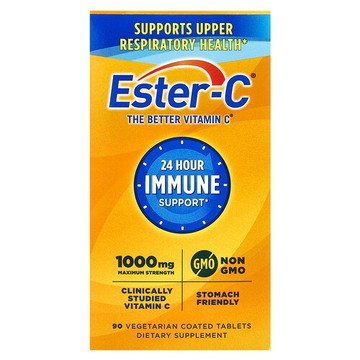 EsterC, 24 小時機體抵抗支援，1,000 毫克，90 片素食包衣片