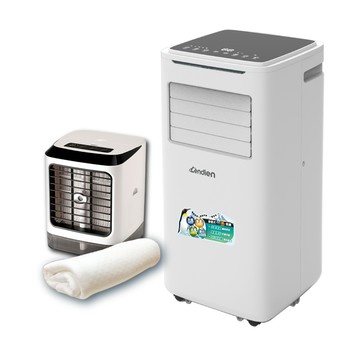 【LENDIEN聯電】9000BTU冷暖型移動式冷氣/空調LD-6680CH+霧化扇+薄毯