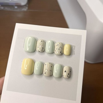 三天左右出貨-夏天穿戴甲簡約小眾純手工鵪鶉蛋馬卡龍跳色簡約美甲穿戴甲可拆卸 手工穿帶甲 美甲 美甲貼片 指甲貼片 指甲