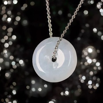 【願‧平安】冰種翡翠平安扣項鍊 | 天然緬甸玉翡翠A貨 | 送禮