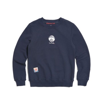 江戶勝 日系 男裝 經典毛巾繡印花長袖T恤(丈青色) #上衣#長袖