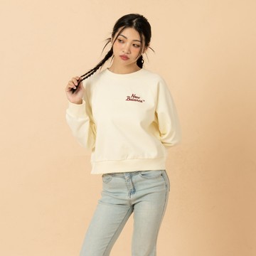 New Balance [New Balance]圓領長袖衛衣_女性_米杏色_WT61L61ZAGA