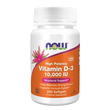 NOW High Potency Vitamin D-3 10000 IU - 240 Softgels