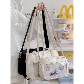 學院JK少女制服包日系ins可愛簡約百搭PU手提斜挎包透明吧唧痛包