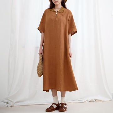 日系舒適亞麻洋裝485089