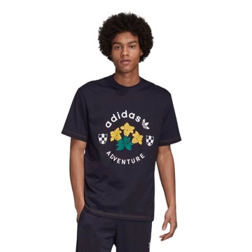 ADIDAS ADVENTURE GRAPHIC 男裝 短袖 花卉 黑