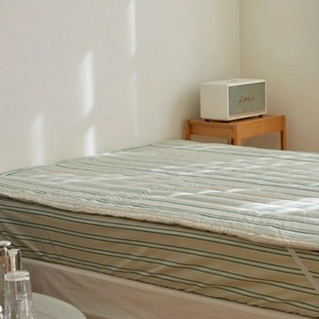 maatila Vintage Mansion系列 60支高密度純棉固定帶床墊  綠色條紋  SS(200 x 110cm)