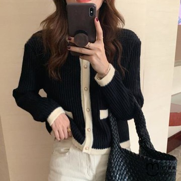 【Mini嚴選】小香風針織毛衣外套 兩色