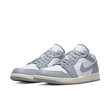 NIKE 籃球鞋 男鞋 運動鞋 包覆 緩震 AIR JORDAN 1 LOW 灰白 553558-053