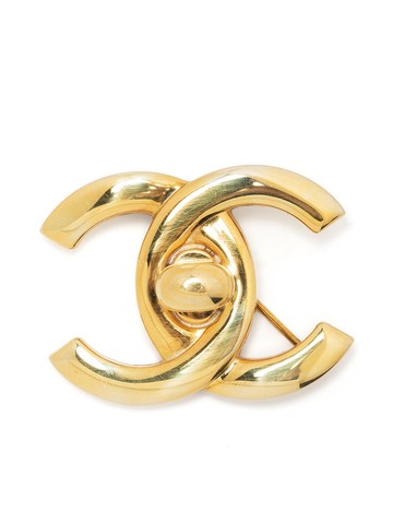 CHANEL Pre-Owned - 1997 CC Turn-lock brooch - women - Gold Plated - One Size
