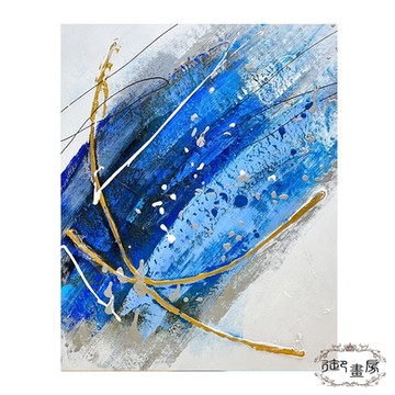 御畫房 手繪無框油畫-藍海情緣 40x50cm