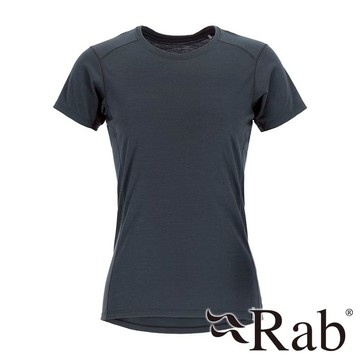 【RAB 英國】Syncrino Base女快乾圓領短袖上衣『鯨魚灰』QBL31 戶外 露營 登山 健行 休閒 快乾 短袖 上衣