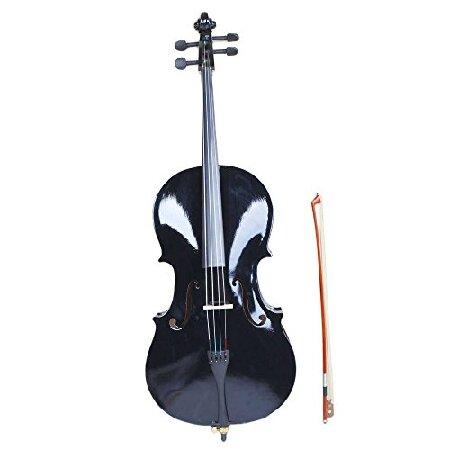 Acoustic Cello with Case,Bow,Rosin (Black) 並行輸入品