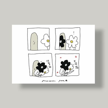 四格故事明信片 小花人 Little Flower Man