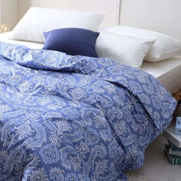 湛清-深藍-300織精梳棉四季涼被-雙人(6X7尺)