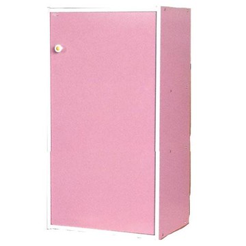 漾彩日式三格一門收納櫃-粉紅色【愛買】